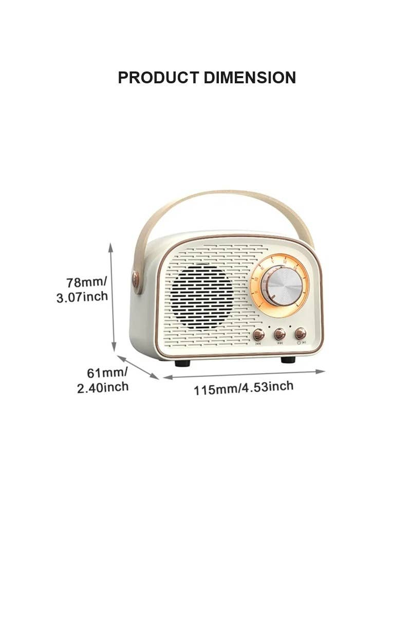 ',,,,._ SI-26744 Mini Retro Fm Radio & Bluetooth Multifunction Speak: DK GREEN-171818 / OS