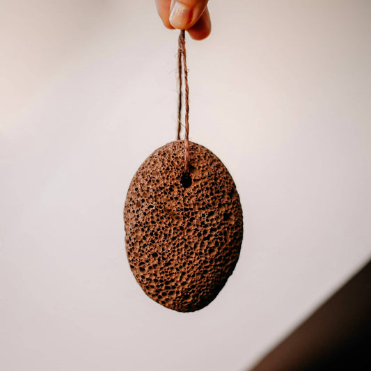 Pumice volcano, dark, sustainable, pedicure spa