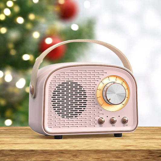 ',,,,._ SI-26744 Mini Retro Fm Radio & Bluetooth Multifunction Speak: PINK-171820 / OS