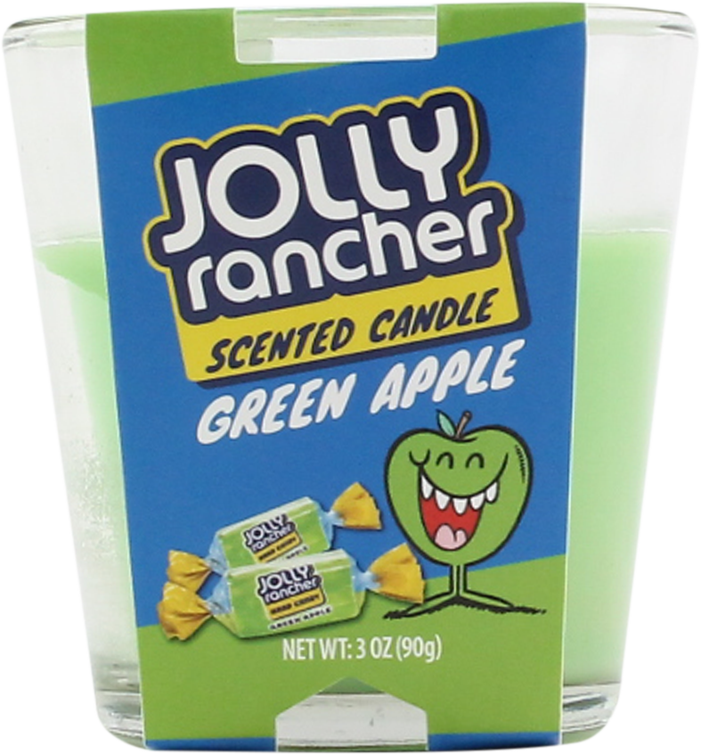 Cannatron - Jolly Rancher Candles – 3oz Single Wick - 6ct Case: Green Apple