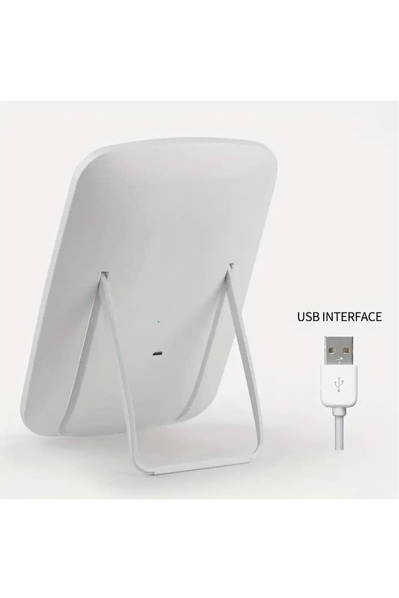.....SC162476 USB Rechargeable LED Vanity Mirror: WHITE-162476 / OS