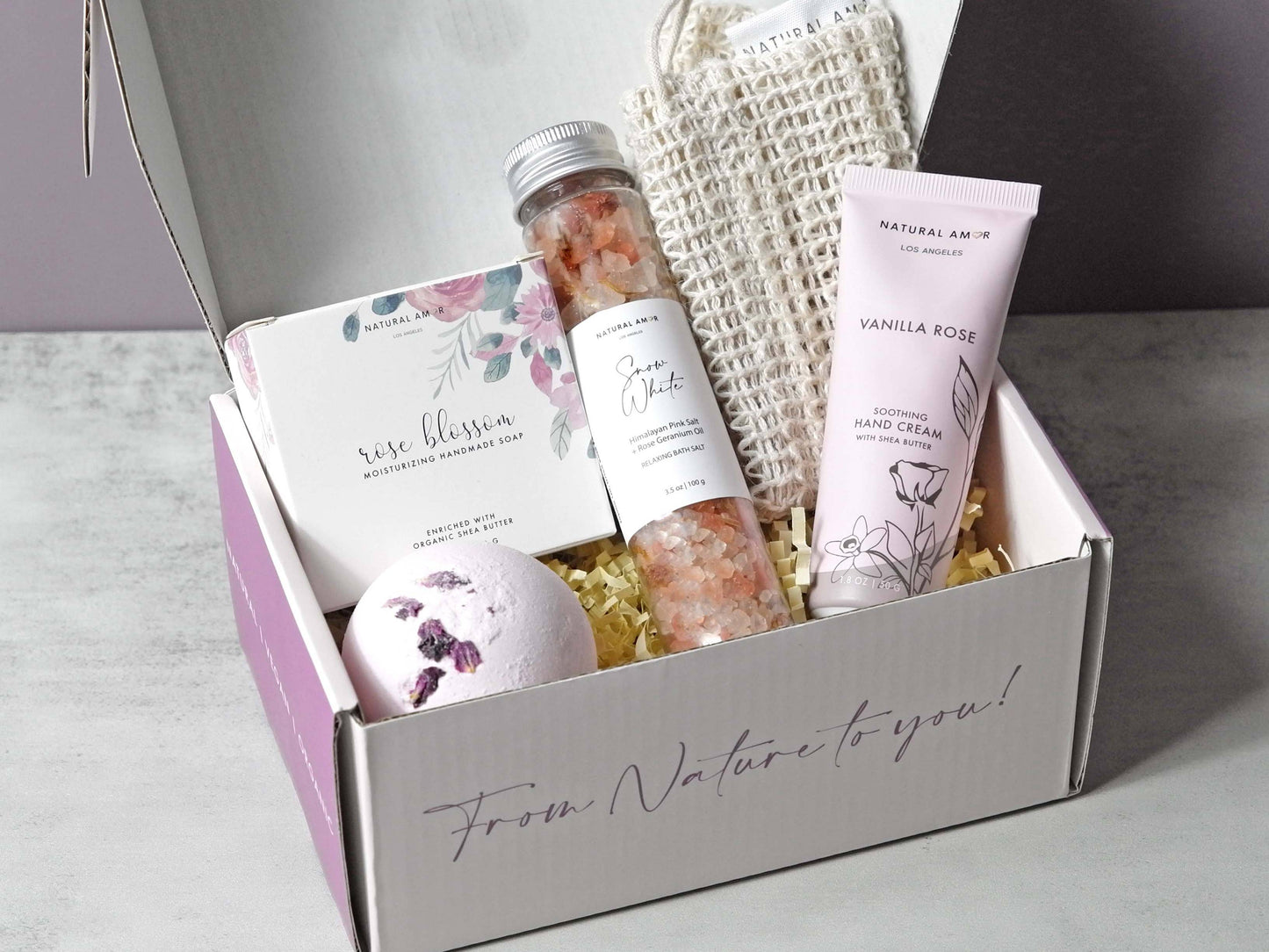 Natural Amor LLC - Spa Bath Body Gift Set| Natural Skincare Gift Sets: Relaxation