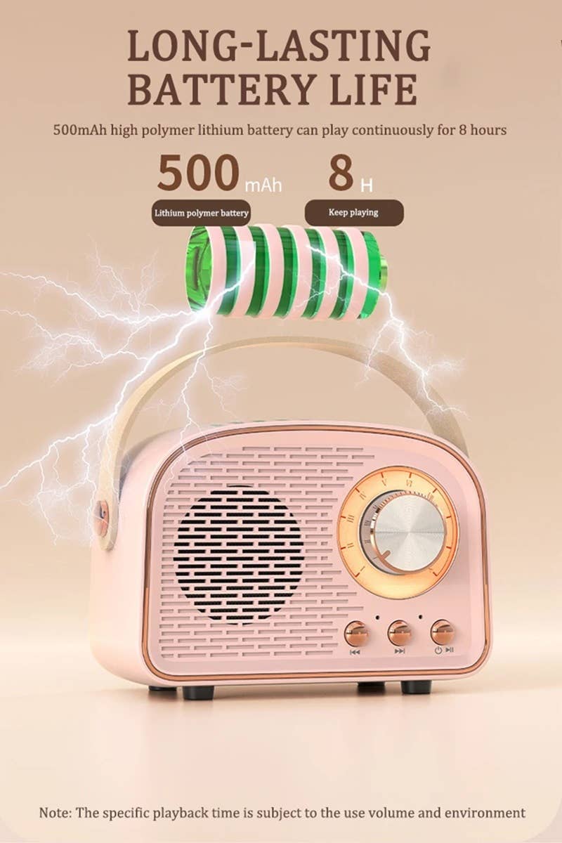 ',,,,._ SI-26744 Mini Retro Fm Radio & Bluetooth Multifunction Speak: MINT-171819 / OS