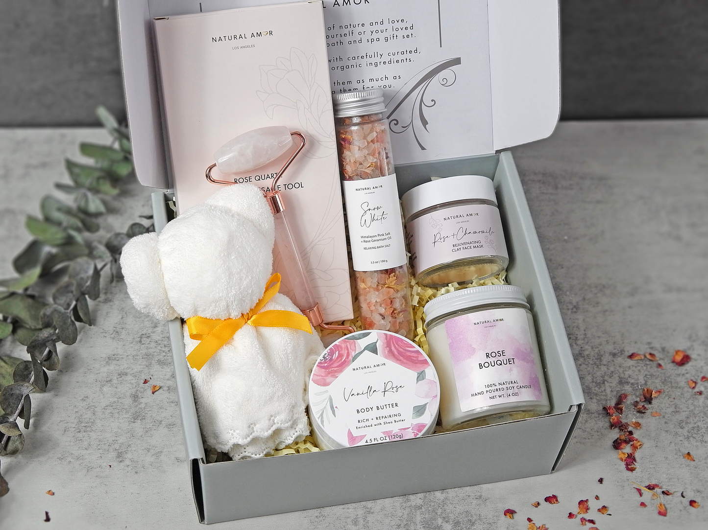 Natural Amor LLC - Spa Bath Body Gift Set| Natural Skincare Gift Sets: Relaxation
